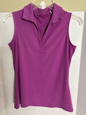 Lopez Women’s Sleeveless Polo Tank Top in Bright Magenta
